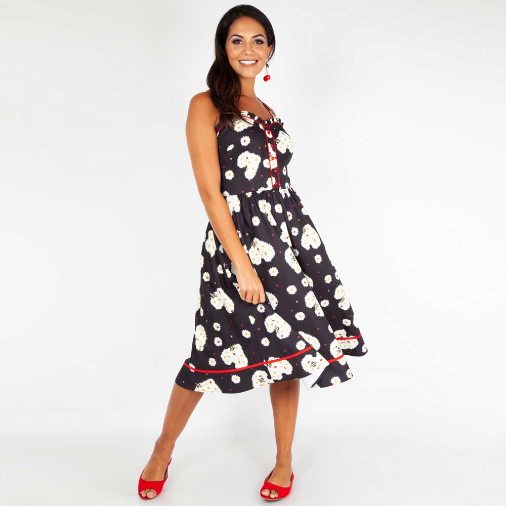 Voodoo Vixen - Daisy hearts Longue robe - Noir Product image